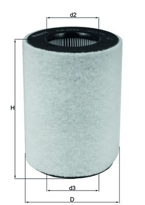 MAHLE Luftfilter lx1792 Filterindsats height_mm_209|Højde [mm]|135 outer_diameter_mm_497|Yderdiameter [mm]|100 inner_diameter_1_mm_995|Inder diamete