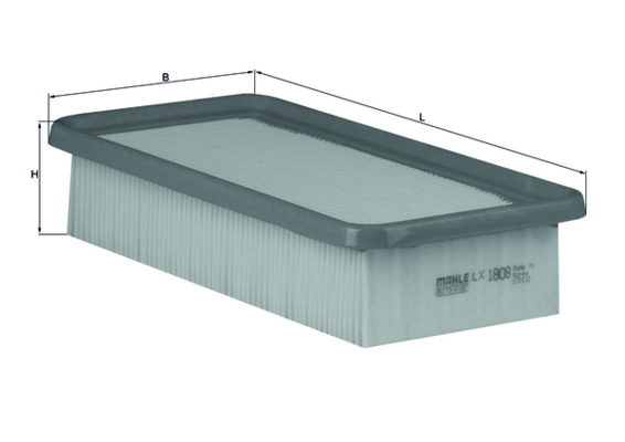 MAHLE Luftfilter lx1808 Filterindsats length_mm_203|Længde [mm]|262 width_mm_206|Bredde [mm]|132 height_mm_209|Højde [mm]|48 seal_material_2923|Materi