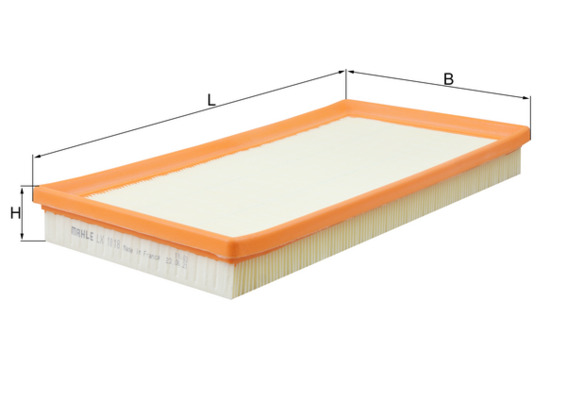 MAHLE Luftfilter lx1818 Filterindsats length_mm_203|Længde [mm]|335 width_mm_206|Bredde [mm]|171 height_mm_209|Højde [mm]|38 seal_material_2923|Materi