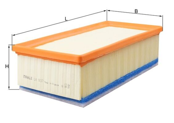 MAHLE Luftfilter lx1837 Filterindsats length_mm_203|Længde [mm]|303 width_mm_206|Bredde [mm]|146 height_mm_209|Højde [mm]|85 seal_material_2923|Materi