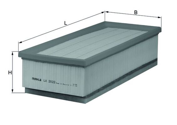 MAHLE Luftfilter lx2022 Filterindsats length_mm_203|Længde [mm]|346 width_mm_206|Bredde [mm]|148 height_mm_209|Højde [mm]|70 seal_material_2923|Materi