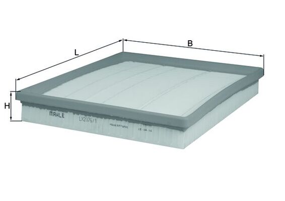 MAHLE Luftfilter lx20761 Filterindsats length_mm_203|Længde [mm]|268 width_mm_206|Bredde [mm]|219 height_mm_209|Højde [mm]|35 seal_material_2923|Mater
