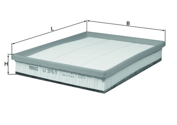 MAHLE Luftfilter lx20763 Filterindsats length_mm_203|Længde [mm]|268 width_mm_206|Bredde [mm]|219 height_mm_209|Højde [mm]|35 seal_material_2923|Mater