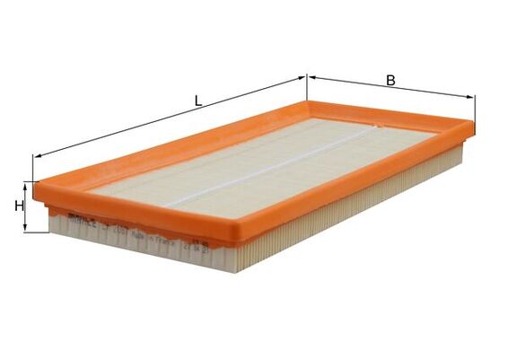 MAHLE Luftfilter lx2087 Filterindsats length_mm_203|Længde [mm]|319 width_mm_206|Bredde [mm]|152 height_mm_209|Højde [mm]|33 seal_material_2923|Materi