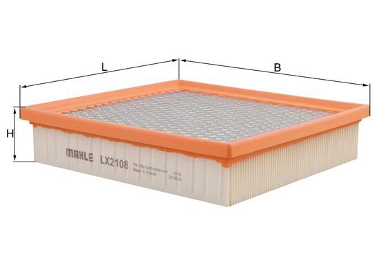 KNECHT Luftfilter lx2108 Filterindsats length_mm_203|Længde [mm]|212 width_mm_206|Bredde [mm]|223 height_mm_209|Højde [mm]|50 seal_material_2923|Mater