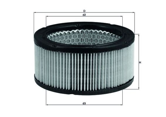 KNECHT Luftfilter lx213 Filterindsats height_mm_209|Højde [mm]|75 outer_diameter_mm_497|Yderdiameter [mm]|160 inner_diameter_1_mm_995|Inder diameter