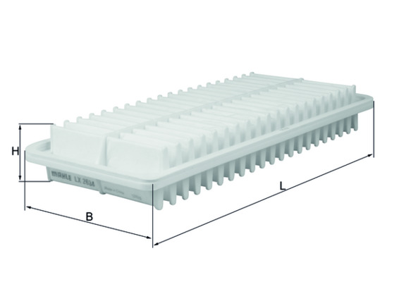 MAHLE Luftfilter lx2634 Filterindsats length_mm_203|Længde [mm]|366 width_mm_206|Bredde [mm]|157 height_mm_209|Højde [mm]|51 seal_material_2923|Materi