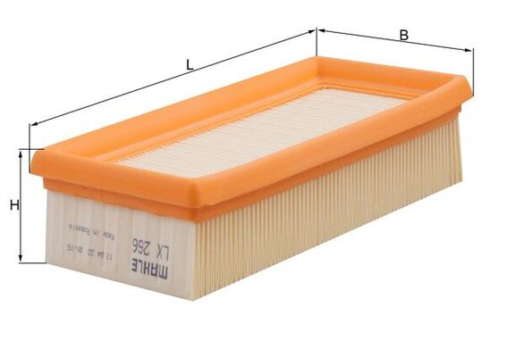MAHLE Luftfilter lx266 Filterindsats length_mm_203|Længde [mm]|200 width_mm_206|Bredde [mm]|94 height_mm_209|Højde [mm]|49 height_mm_209|Højde [mm]|50