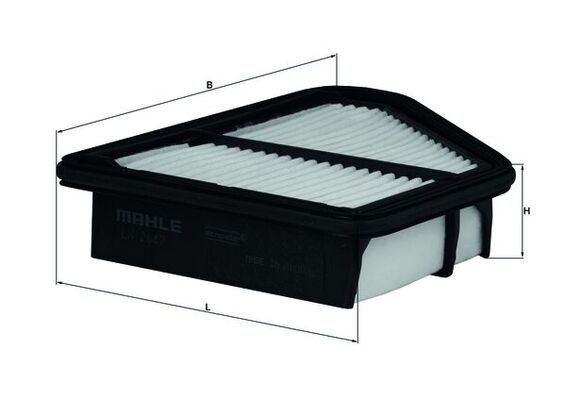 MAHLE Luftfilter lx2647 Filterindsats length_mm_203|Længde [mm]|196 width_mm_206|Bredde [mm]|166 height_mm_209|Højde [mm]|46 seal_material_2923|Materi