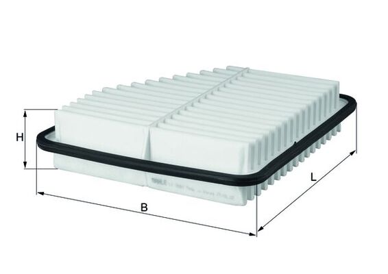 MAHLE Luftfilter lx2681 Filterindsats length_mm_203|Længde [mm]|253 width_mm_206|Bredde [mm]|239 height_mm_209|Højde [mm]|58 seal_material_2923|Materi