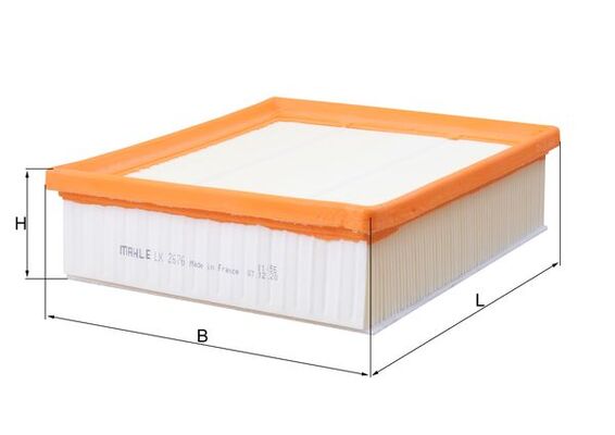 MAHLE Luftfilter lx2676 Filterindsats length_mm_203|Længde [mm]|212 width_mm_206|Bredde [mm]|201 height_mm_209|Højde [mm]|61 seal_material_2923|Materi