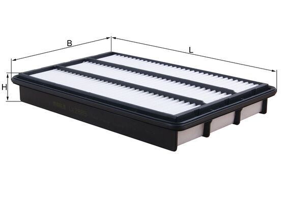 MAHLE Luftfilter lx2885 Filterindsats length_mm_203|Længde [mm]|361 width_mm_206|Bredde [mm]|236 height_mm_209|Højde [mm]|52 seal_material_2923|Materi