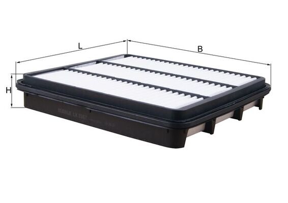 MAHLE Luftfilter lx2907 Filterindsats length_mm_203|Længde [mm]|275 width_mm_206|Bredde [mm]|246 height_mm_209|Højde [mm]|45 seal_material_2923|Materi