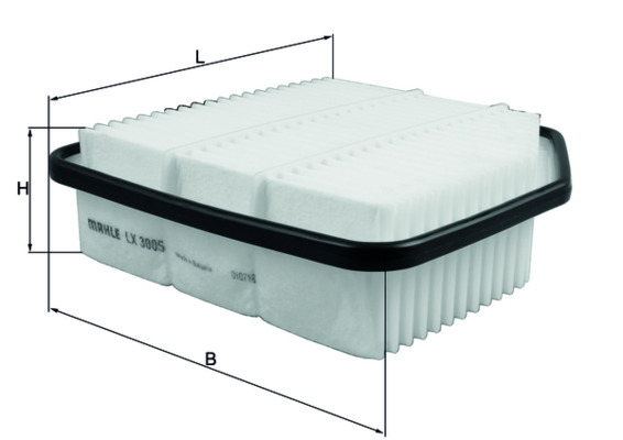 MAHLE Luftfilter lx3005 Filterindsats length_mm_203|Længde [mm]|240 width_mm_206|Bredde [mm]|236 height_mm_209|Højde [mm]|70 packaging_length_cm_1620|
