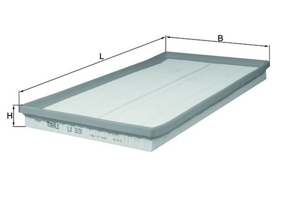 MAHLE Luftfilter lx3031 Filterindsats length_mm_203|Længde [mm]|415 width_mm_206|Bredde [mm]|222 height_mm_209|Højde [mm]|32 seal_material_2923|Materi