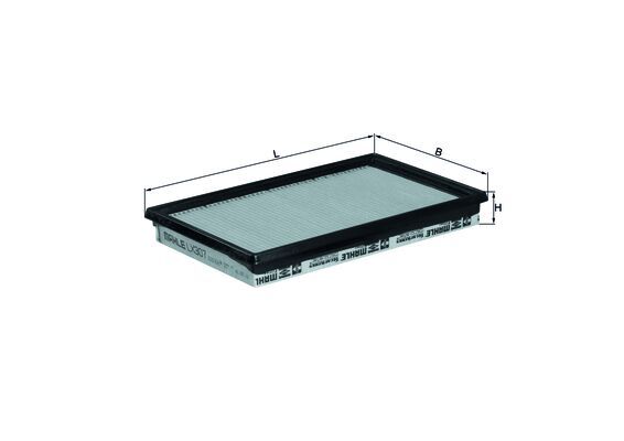 MAHLE Luftfilter lx307 Filterindsats length_mm_203|Længde [mm]|286 width_mm_206|Bredde [mm]|168 height_mm_209|Højde [mm]|33 seal_material_2923|Materia