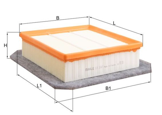 MAHLE Luftfilter lx3061 Filterindsats length_mm_203|Længde [mm]|200 width_mm_206|Bredde [mm]|208 height_mm_209|Højde [mm]|67 length_1_mm_814|Længde 1