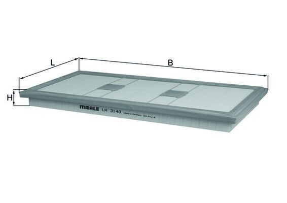 MAHLE Luftfilter lx3140 Filterindsats length_mm_203|Længde [mm]|424 width_mm_206|Bredde [mm]|201 height_mm_209|Højde [mm]|28 seal_material_2923|Materi