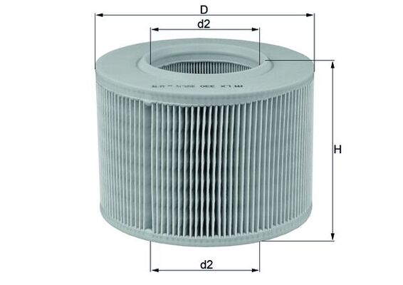 MAHLE Luftfilter lx330 Filterindsats height_mm_209|Højde [mm]|130 outer_diameter_mm_497|Yderdiameter [mm]|173 inner_diameter_1_mm_995|Inder diameter