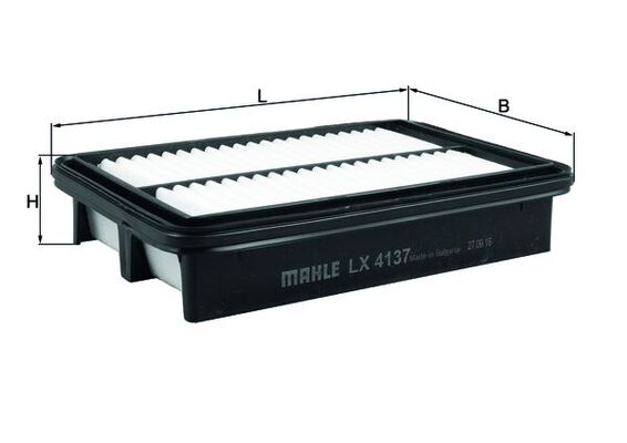MAHLE Luftfilter lx4137 Filterindsats length_mm_203|Længde [mm]|232 width_mm_206|Bredde [mm]|155 height_mm_209|Højde [mm]|48 seal_material_2923|Materi
