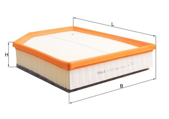 MAHLE Luftfilter lx4233 Filterindsats length_mm_203|Længde [mm]|285 width_mm_206|Bredde [mm]|234 height_mm_209|Højde [mm]|60 seal_material_2923|Materi