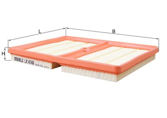 MAHLE Luftfilter lx4246 Filterindsats length_mm_203|Længde [mm]|270 width_mm_206|Bredde [mm]|220 width_mm_206|Bredde [mm]|271 height_mm_209|Højde [mm]
