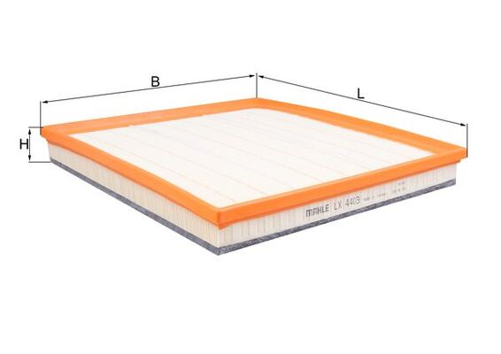 MAHLE Luftfilter lx4403 Filterindsats length_mm_203|Længde [mm]|338 width_mm_206|Bredde [mm]|299 height_mm_209|Højde [mm]|41 seal_material_2923|Materi