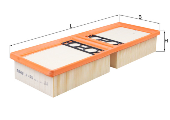 MAHLE Luftfilter lx4414 Filterindsats length_mm_203|Længde [mm]|362 width_mm_206|Bredde [mm]|135 height_mm_209|Højde [mm]|57 seal_material_2923|Materi