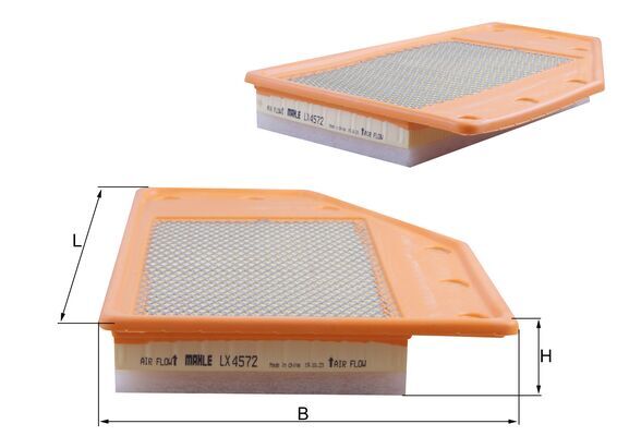 MAHLE Luftfilter lx4572 Filterindsats length_mm_203|Længde [mm]|351 width_mm_206|Bredde [mm]|232 height_mm_209|Højde [mm]|56 seal_material_2923|Materi
