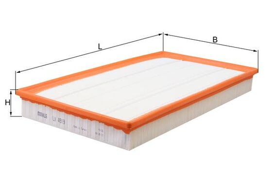 MAHLE Luftfilter lx4919 Filterindsats length_mm_203|Længde [mm]|421 width_mm_206|Bredde [mm]|225 height_mm_209|Højde [mm]|47 seal_material_2923|Materi