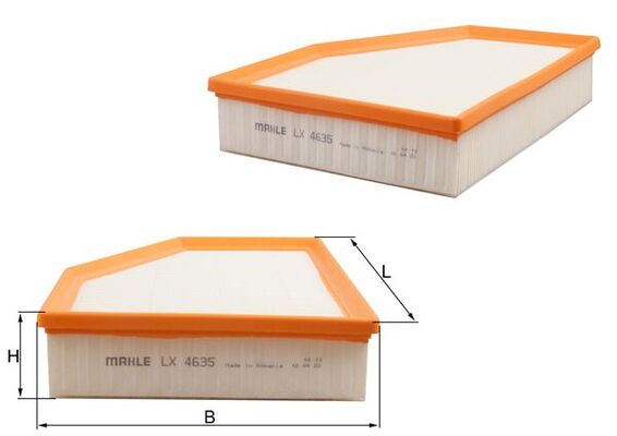 MAHLE Luftfilter lx4635 Filterindsats length_mm_203|Længde [mm]|273 width_mm_206|Bredde [mm]|219 height_mm_209|Højde [mm]|67 seal_material_2923|Materi