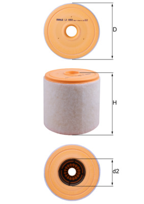 MAHLE Luftfilter lx4959 Filterindsats height_mm_209|Højde [mm]|160 outer_diameter_mm_497|Yderdiameter [mm]|160 inner_diameter_1_mm_995|Inder diameter