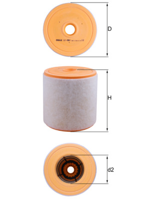 MAHLE Luftfilter lx4961 Filterindsats height_mm_209|Højde [mm]|177 outer_diameter_mm_497|Yderdiameter [mm]|172 inner_diameter_1_mm_995|Inder diameter
