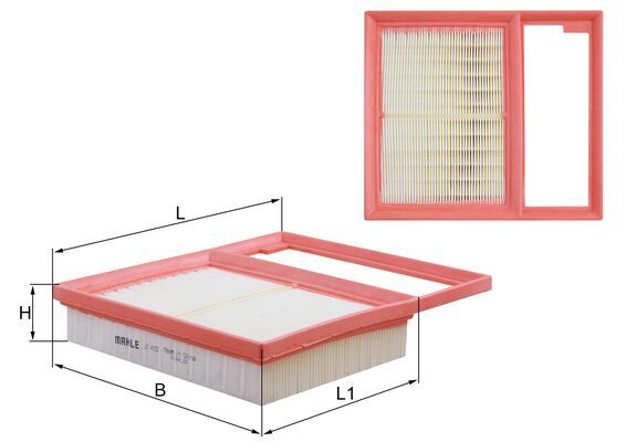 MAHLE Luftfilter lx4157 Filterindsats length_mm_203|Længde [mm]|206 width_mm_206|Bredde [mm]|237 height_mm_209|Højde [mm]|42 seal_material_2923|Materi
