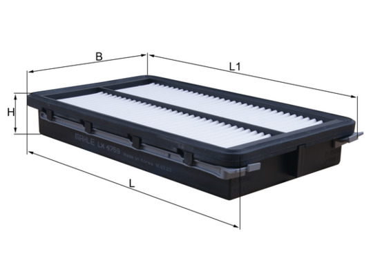 MAHLE Luftfilter lx4759 Filterindsats length_mm_203|Længde [mm]|297 width_mm_206|Bredde [mm]|176 height_mm_209|Højde [mm]|44 seal_material_2923|Materi