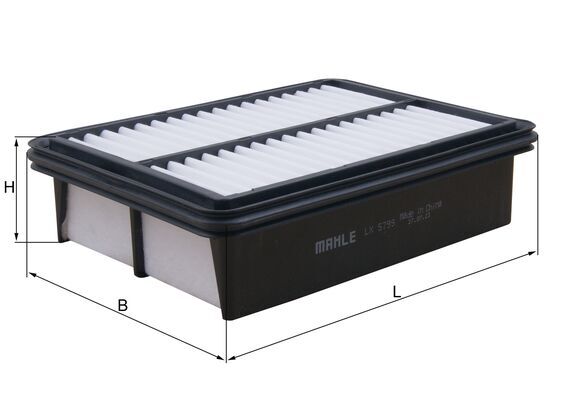 MAHLE Luftfilter lx5799 Filterindsats length_mm_203|Længde [mm]|218 width_mm_206|Bredde [mm]|166 height_mm_209|Højde [mm]|56 seal_material_2923|Materi