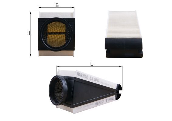 MAHLE Luftfilter lx5861 Filterindsats length_mm_203|Længde [mm]|262 width_mm_206|Bredde [mm]|108 height_mm_209|Højde [mm]|105 seal_material_2923|Mater