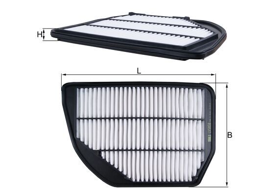 MAHLE Luftfilter lx5858 Filterindsats length_mm_203|Længde [mm]|337 width_mm_206|Bredde [mm]|230 height_mm_209|Højde [mm]|28 seal_material_2923|Materi