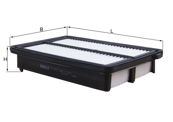 MAHLE Luftfilter lx5527 Filterindsats length_mm_203|Længde [mm]|246 width_mm_206|Bredde [mm]|159 height_mm_209|Højde [mm]|47 seal_material_2923|Materi