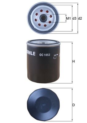 MAHLE Oliefilter oc1053 Påskruet 93mm M20x1,5 for CUPRA