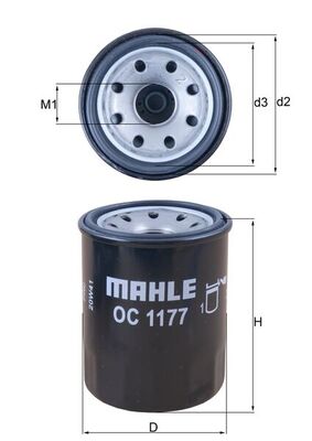 MAHLE Oliefilter oc1177 Påskruet 86,2mm M20x1,5 for SUBARU TOYOTA