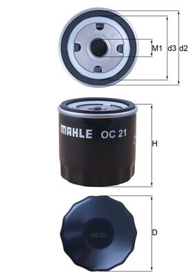 KNECHT Oliefilter oc21 Påskruet 79mm 3/4-16UNF-2B for OPEL FORD TALBOT HARLEY-DAVIDSON GMC BEDFORD VAUXHALL INNOCENTI STEYR PEUGEOT ROVER