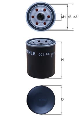 MAHLE Oliefilter oc2176 Påskruet 90mm 3/4-16UNF-2B for FIAT SUZUKI SUBARU LEXUS