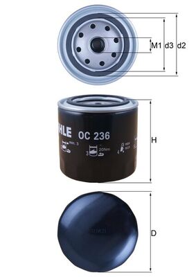KNECHT Oliefilter oc236 Påskruet 96mm 3/4-16UNF-2B for RELIANT VOLVO PIAGGIO FIAT SAAB ONAN FORD IVECO CHRYSLER JEEP TALBOT GMC MINI CHEVROLET VW TOY