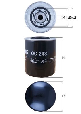 KNECHT Oliefilter oc248 Påskruet 142mm 3/4-16UNF for IVECO OPEL GENERAL MOTORS FIAT PEUGEOT RENAULT RENAULT TRUCKS