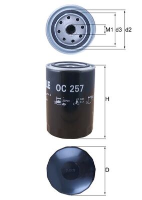 KNECHT Oliefilter oc257 Påskruet 142mm 3/4-16UNF-2B for STEYR CUPRA