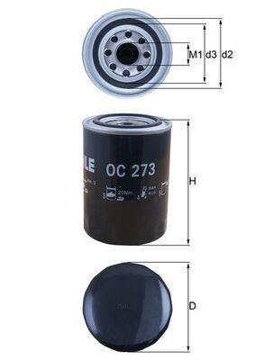 KNECHT Oliefilter oc273 Påskruet 122mm 1-12UNF for OPEL FORD VAUXHALL ISUZU NISSAN