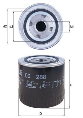 KNECHT Oliefilter oc288 Påskruet 98mm M22x1,5 for FORD CHRYSLER JEEP FORD USA MAZDA ROVER LAND ROVER