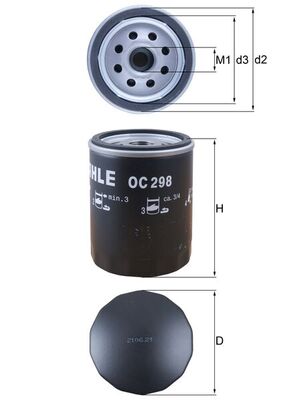 KNECHT Oliefilter oc298 Påskruet 100mm 3/4-16UNF-2B for LAND ROVER