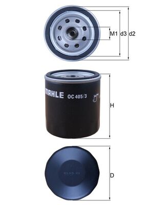 MAHLE Oliefilter oc4053 Påskruet 79mm M18x1,5 for OPEL GENERAL MOTORS VAUXHALL CHEVROLET GMC DAEWOO LOTUS